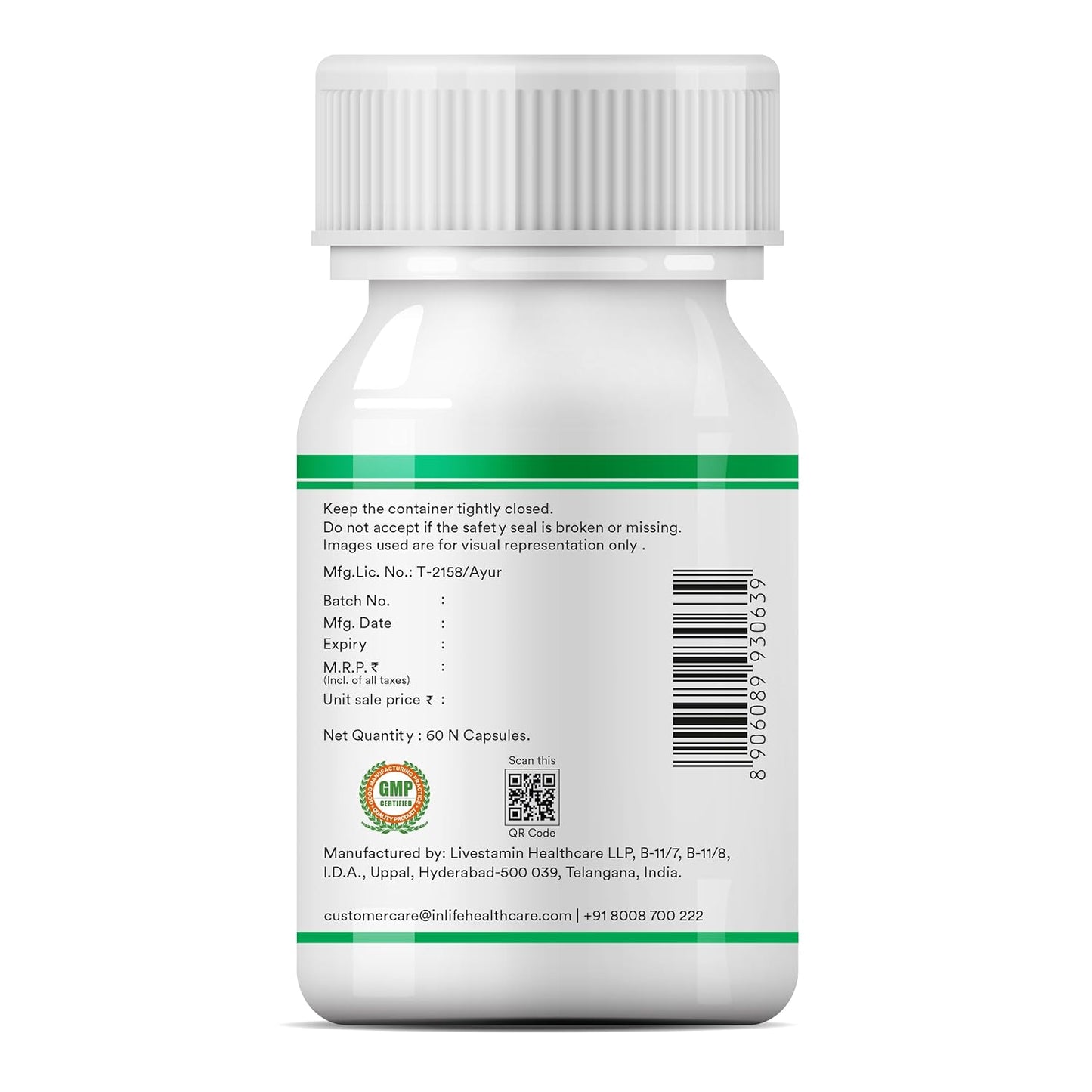 INLIFE Digestion Support Supplement | Triphala, Satahva, Dhanyaka, Pippali, Svetajiraka for Healthy Digestive Support | For Men and Women - 60 Vegetarian Capsules