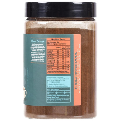 Urban Platter Roasted Chicory Root Powder, 250g (Caffeine Free Coffee Substitute, Roasted and Ground to Perfection, Brew with Coffee and Other Beverages)