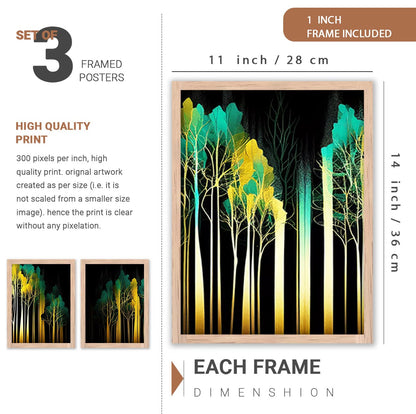 Painting for Wall Decoration - Modern Art Wall Decor Framed Painting for Living Room Bedroom - Framed Wall Posters/Paintings with Frame Set of 3 (Art 3, 10x13 inch)