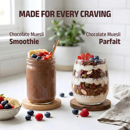 Pintola 25g High Protein Dark Chocolate & Cranberry Muesli 1kg, No Refined Sugar, Trans Fat Free, High Fibre, Gluten-Free, Breakfast Cereal