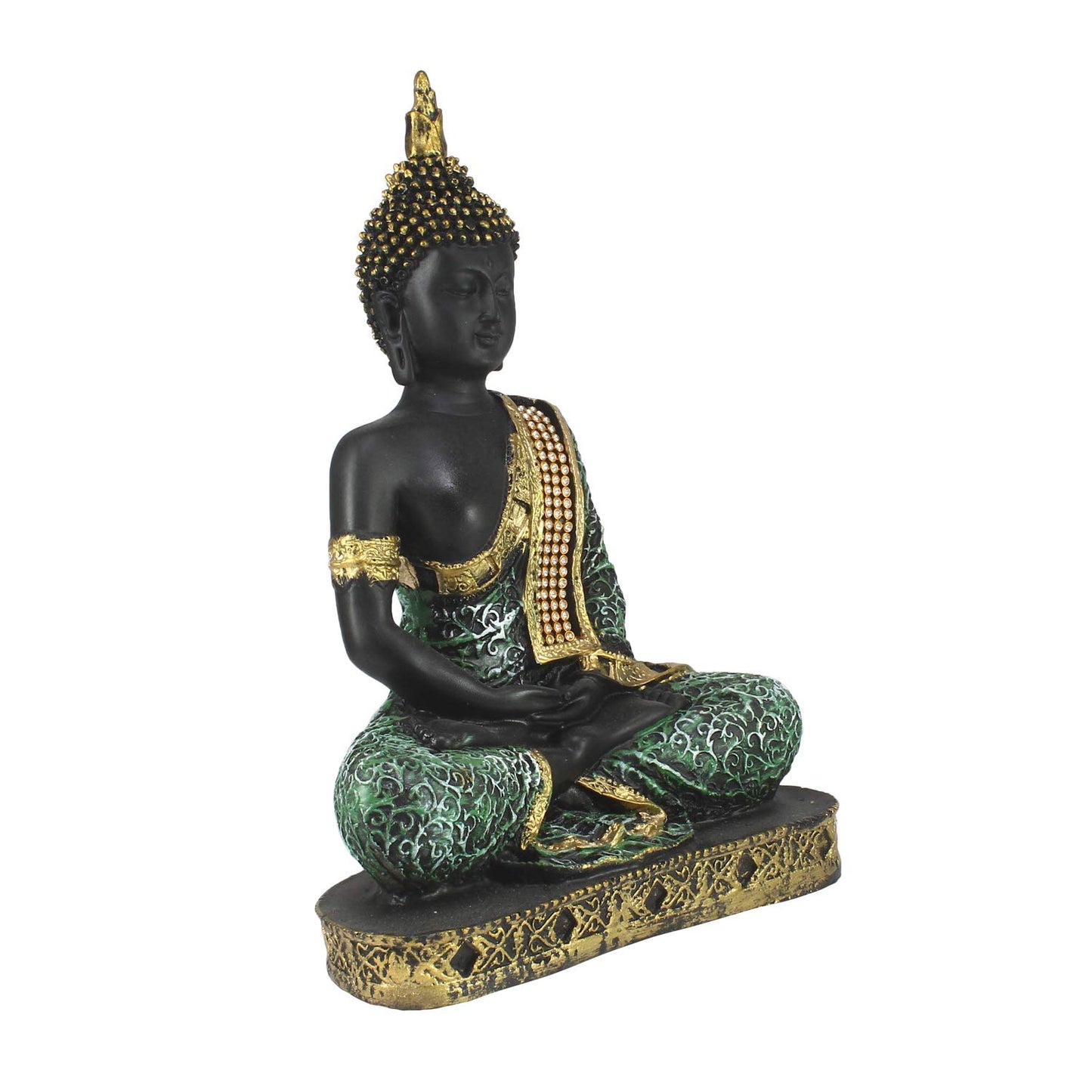 eCraftIndia Buddha Showpiece (6 cm x 15 cm x 24 cm, Green)