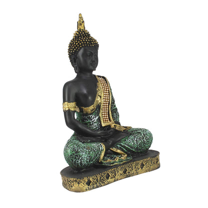 eCraftIndia Buddha Showpiece (6 cm x 15 cm x 24 cm, Green)