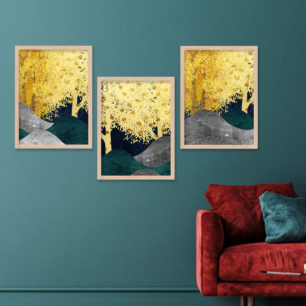 Modern Wall Art framed Painting for Wall Decoration - Wall Paintings for Living Room, Bedroom - Big Size Wall Painting Set of 3 (Art 3, 10x13 inch)