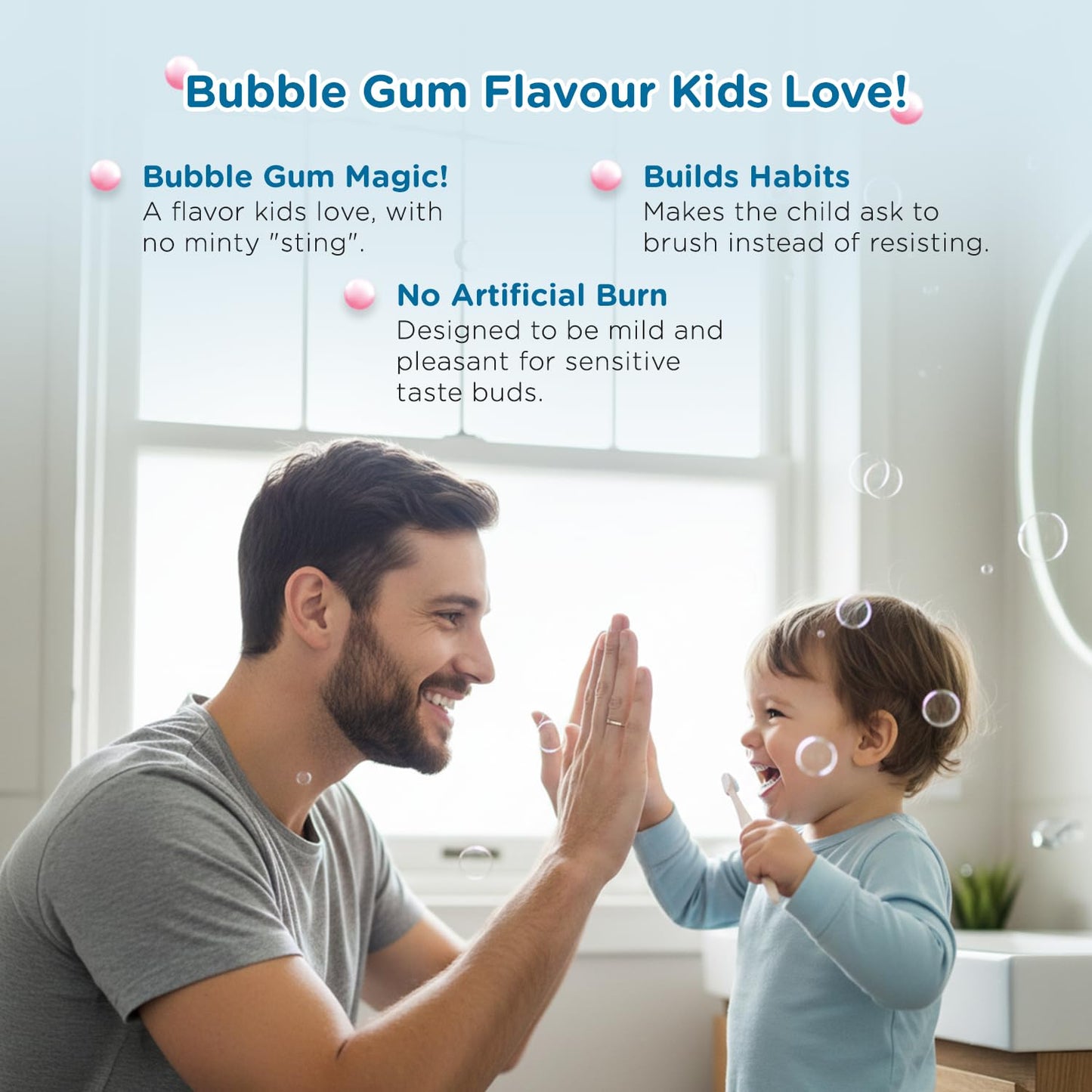Mee Mee Kids Bubble Gum Toothpaste for 12+ Months | Fluoride-Free Baby Toothpaste with Xylitol & Calcium | Gentle Daily Oral Care for Babies & Toddlers | 70g