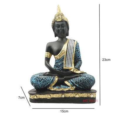Polyresin Sitting Buddha Idol Statue Showpiece for Home Decoration, Pooja Room, Office Desk, Living Room & Gift Items | Meditating Buddha Figurine for Spiritual & Zen Décor