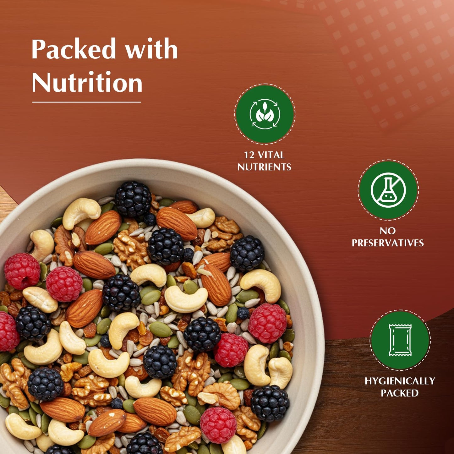 Vedaka Nuts, Berries and Seed Mix | 200 g | Almond, Cashew, Cranberry, Amla and Pumpkin Seeds | Healthy Snacking
