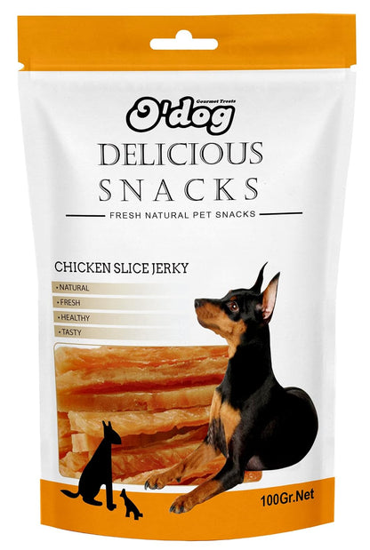 Pets Empire O'Dog Chicken Slice Jerky Treat for Dogs 100gm| Fully Digestible, Natural Delicious and Healthy Treat | Natural Puppies & Adult Dog Treat | No Artificial Colour or Preservatives