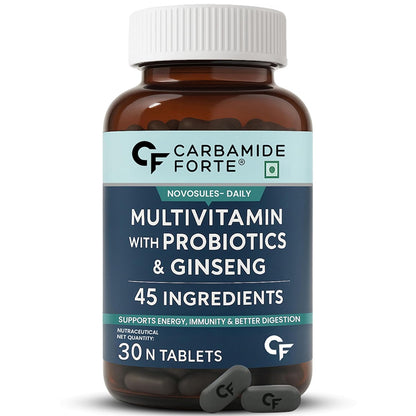 Carbamide Forte Multivitamin Tablet For Men & Women | Multi vitamin For Men | Best Multivitamin For Men & Women With Probiotics & Ginserg To Support Immunity & Energy | 30 Tablets