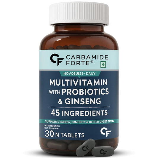 Carbamide Forte Multivitamin Tablet For Men & Women | Multi vitamin For Men | Best Multivitamin For Men & Women With Probiotics & Ginserg To Support Immunity & Energy | 30 Tablets