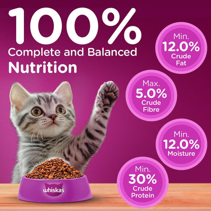 Whiskas Junior Mother Cat & Kitten (2-12 Months) Dry Cat Food, Mackerel Fish Flavour, 450 g, Contains 41 Essential Nutrients, Complete & Balanced Nutrition for Mother Cats & Kittens