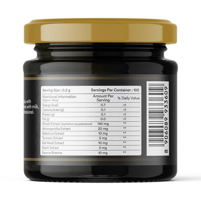 INLIFE Shilajit Gold 20g | Original Himalayan Shilajit Resin with Ashwagandha, Tribulus, Turmeric, Kali Musli for Strength, Endurance & Stamina | 75% Fulvic Acid | Lab Tested Ayurvedic Supplement