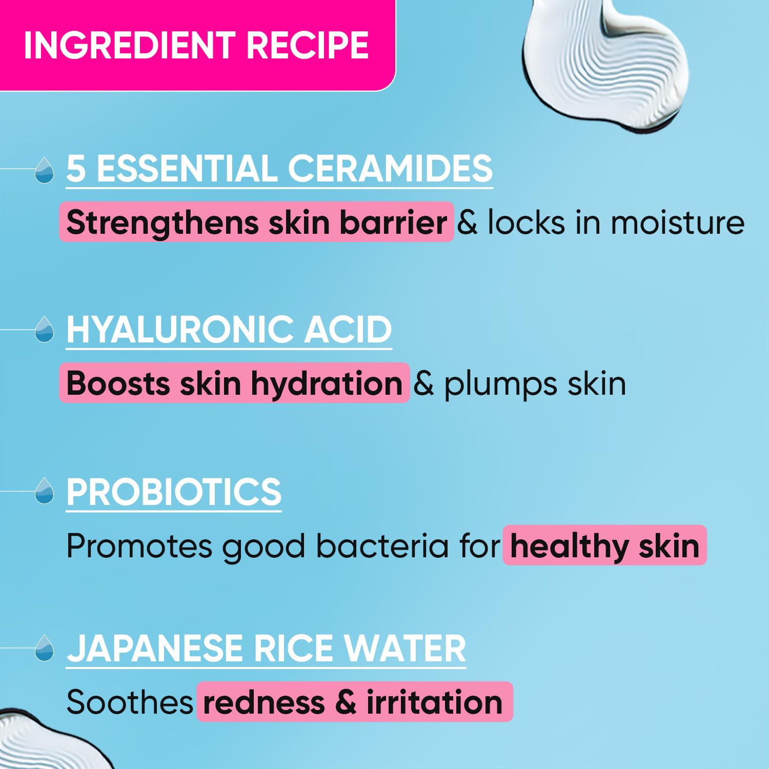 Zephivo Dot & Key Ceramides Moisturizer with Hyaluronic for Intense Moisturizing and Skin Strengthening | With Probiotic & Rice Water I Barrier Repair Cream | For Dry Skin, Normal Skin & Sensitive Skin | 100g

