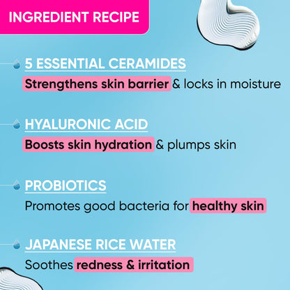 Zephivo Dot & Key Ceramides Moisturizer with Hyaluronic for Intense Moisturizing and Skin Strengthening | With Probiotic & Rice Water I Barrier Repair Cream | For Dry Skin, Normal Skin & Sensitive Skin | 100g
