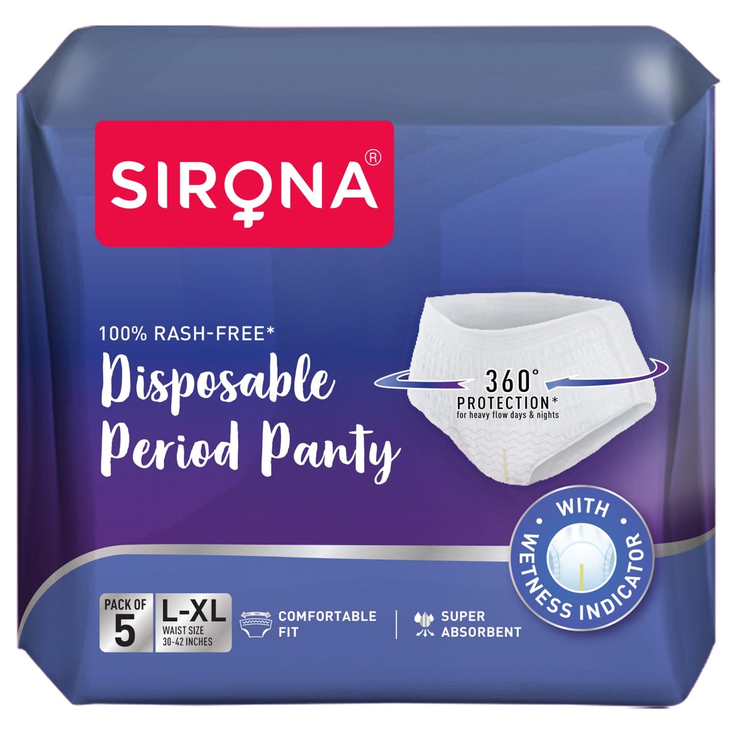 Sirona Disposable Period Panties for Women | L – XL | 360° Sanitary Protection for Heavy Flow & Sirona Period Made Easy Tampons - 20 Piece | For Heavy Flow