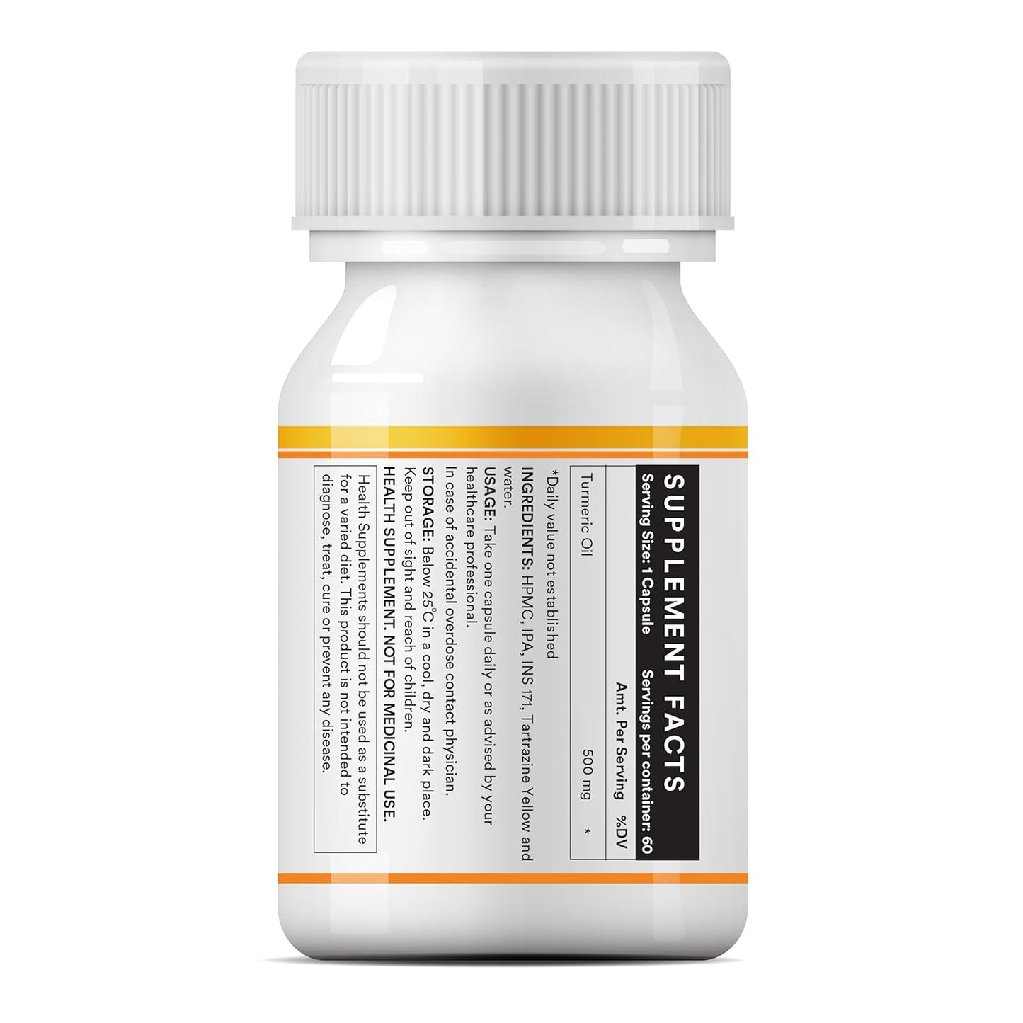 INLIFE Turmeric Oil Capsules, Faster Absorption than Extract, Antioxidant & Natural Detoxifier Supplement for Men & Women, 500mg – 60 Liquid Filled Vegetarian Capsules (Pack of 1)