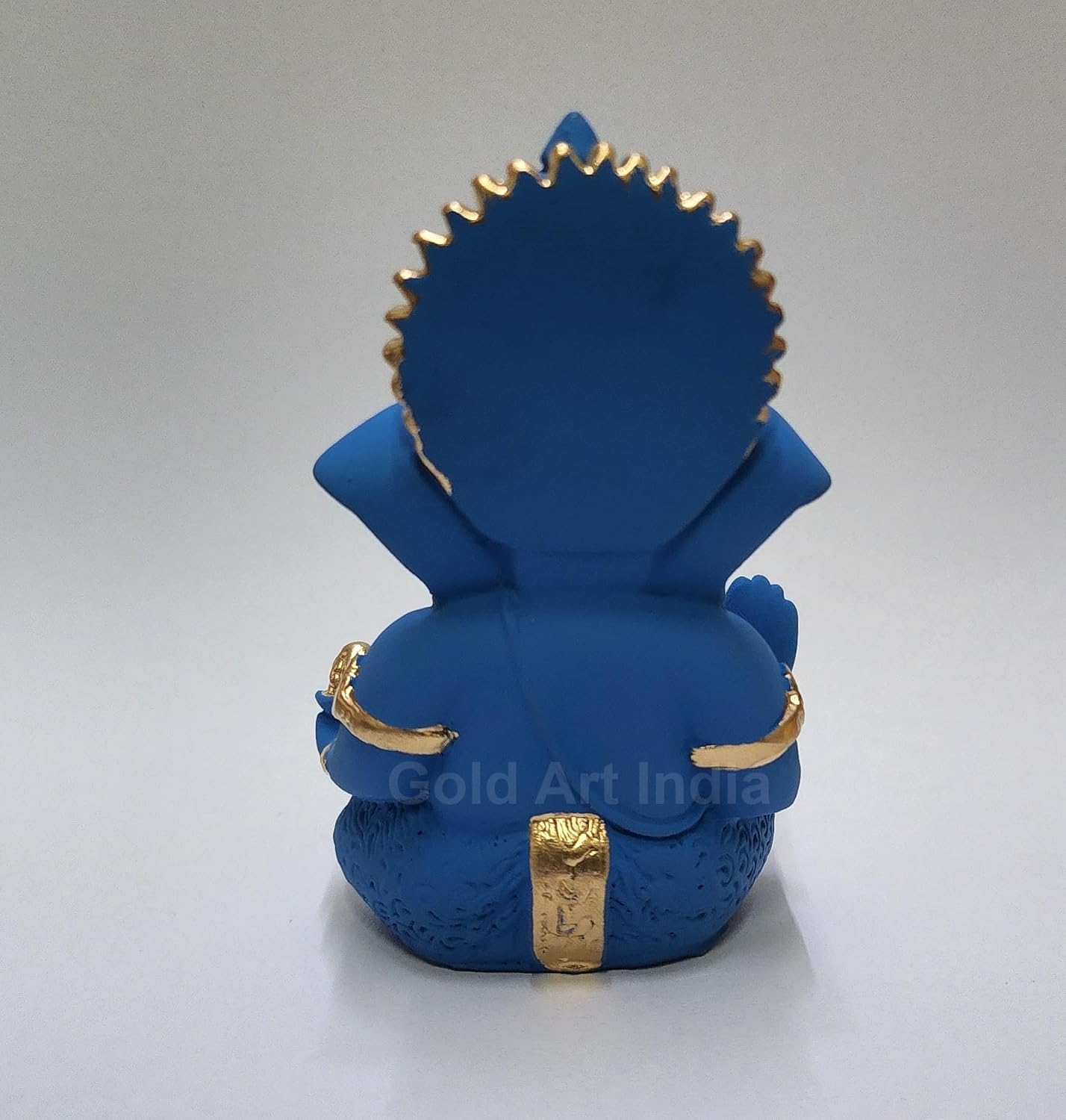 Gold Art India Blue Terracotta Ganesh Idol for Car Dashboard Small Ganesha Murti Ganpati Idol for Home Decor Puja Lord Ganesh Statue Gift for Office Desk Puja Room Figurine (3.5 Inches), Idol