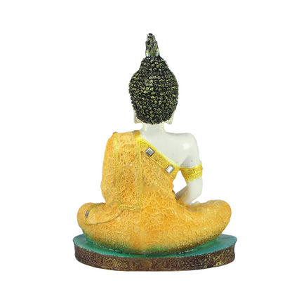 Orange Buddha Decorative Showpiece - 24 cm