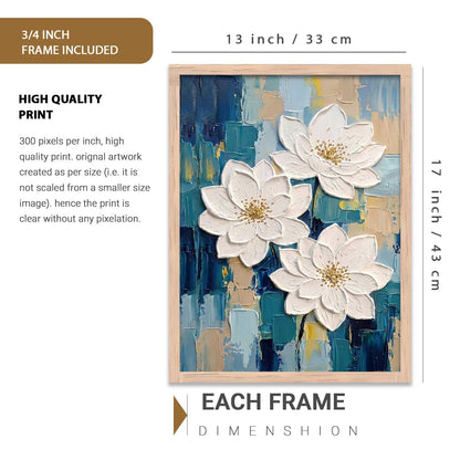 Aesthetic flower Art Home Decoration Painting | Floral Paintings With Frame For Living Room Bed Room Hotel Wall Decor Digital Reprint (13x17 inch)