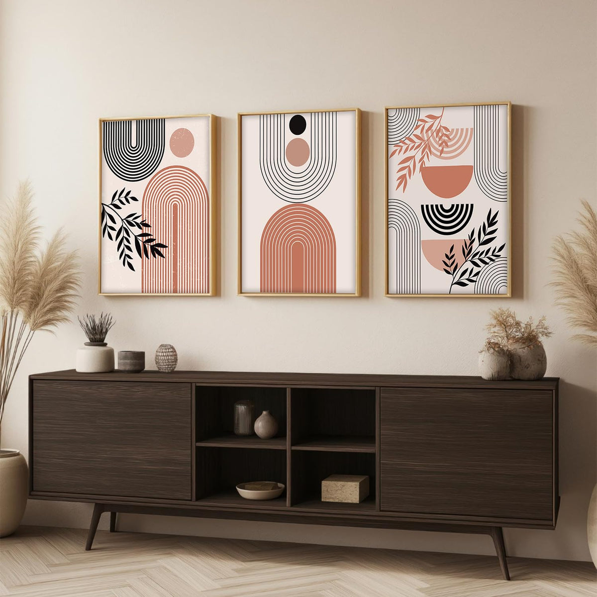 Boho Painting for Wall Decoration - Modern Art Wall Decor Framed Painting for Living Room Bedroom - Framed Wall Posters/Paintings with Frame (Boho 4, 13x19 inch)