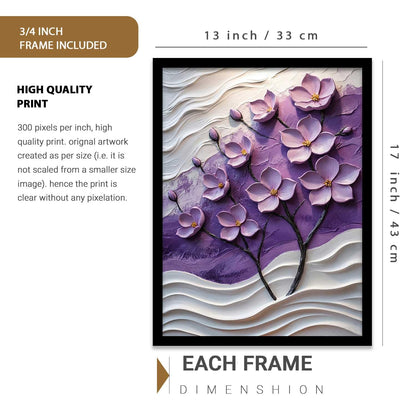 blue flower Wall Painting Home Decoration With Frame For Living Room Bed Room Hotel Wall Decor Digital Reprint (13X17 INCH)