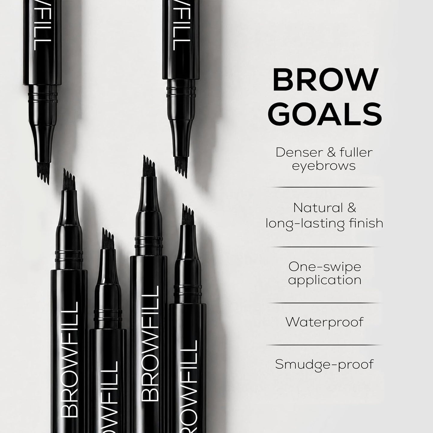 RENEE Browfill Eyebrow Pen - Black | Waterproof & Smudge-Proof | One Swipe Application | Micro Precision | Natural & Long-Lasting Finish | For Denser & Fuller Eyebrows | Easy to Use | Cruelty-Free