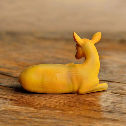 Fiber Resin Miniature Deer with Baby Idol for Home Decor | Decorative Animal Showpiece | Modern Art for Living Room Table Shelf Office Item for Any Occasion| 10x5x8 cm (Regular Quality)