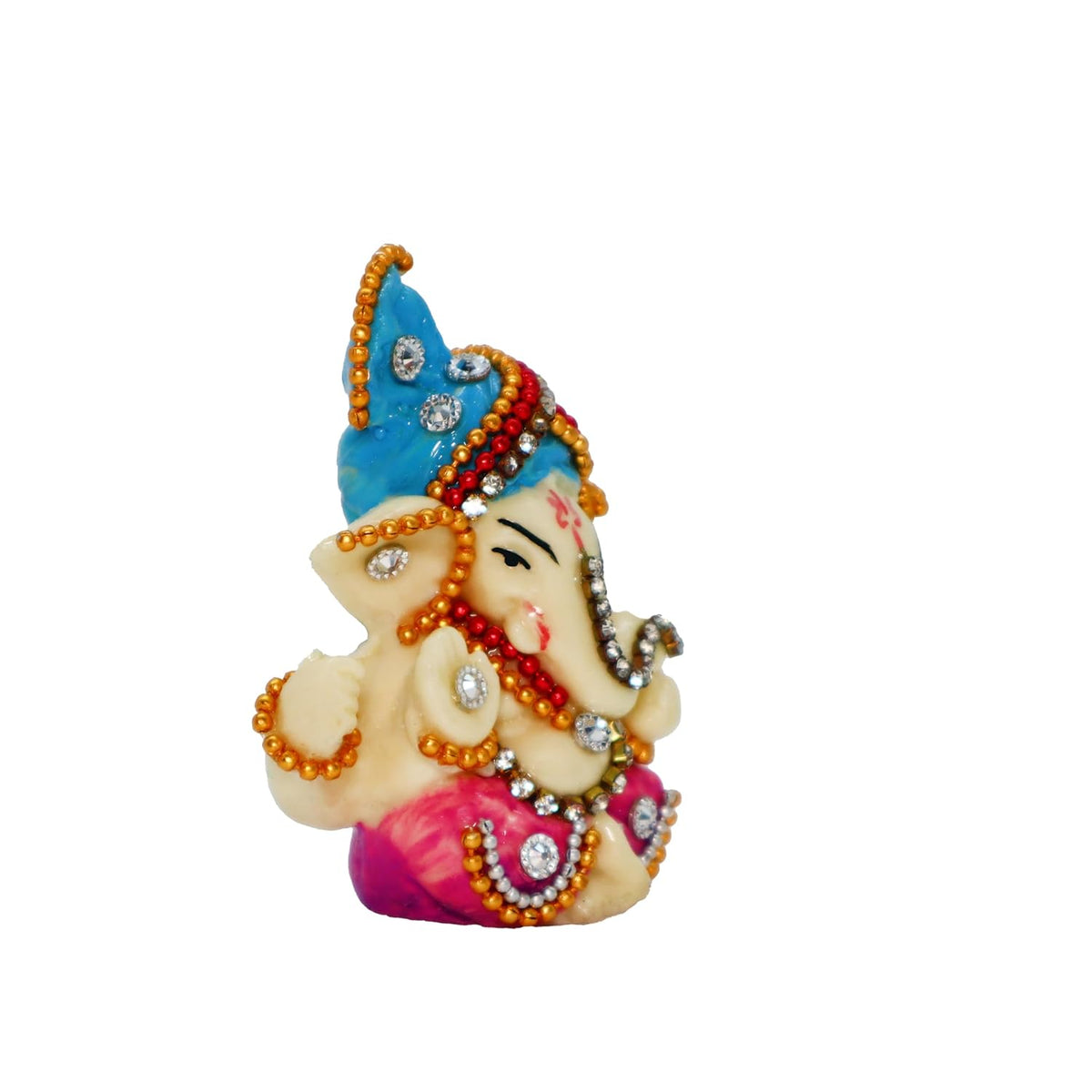 Ganesh Murti for Home & Office Decor, Ganesha Hand Crafted Best Car Dashboard Room Decoration Item (Pagdi Ganesha)