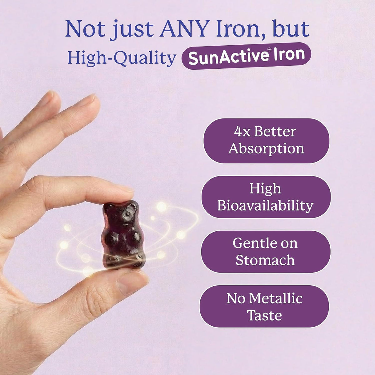 Gritzo Iron Gummies (7-9y Girl), Mixed Berry, 30 Gummies With Folic Acid & Vitamin C | Zero Added Sugar