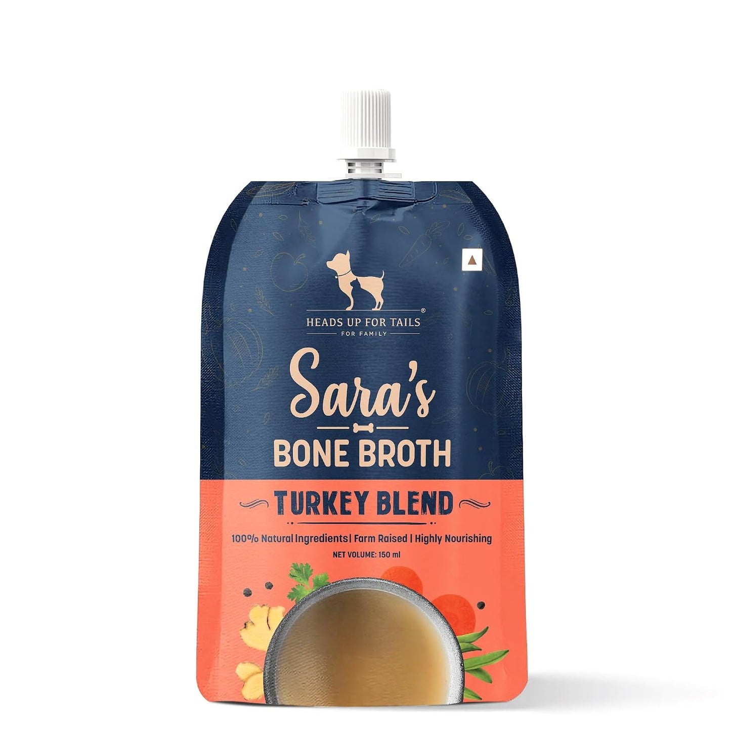 HUFT Sara's Turkey Blend Bone Broth for Dogs - 150 mL | Natural Hydration & Nutrient-Rich Supplement | Ready-to-Serve Pet Food Topper for All Life Stages