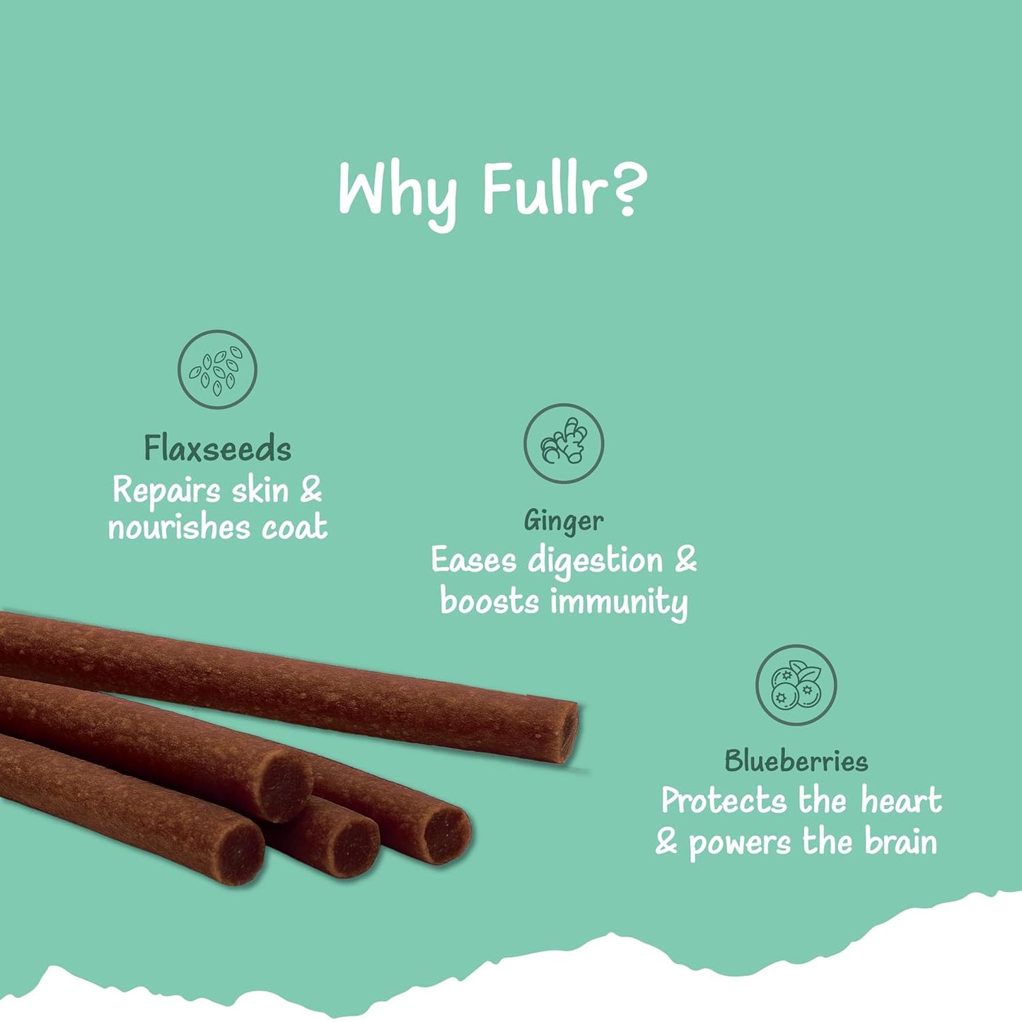 Fullr Daily Wellness, Soft & Chewy Sticks for Dog, 70g, Pack of 1