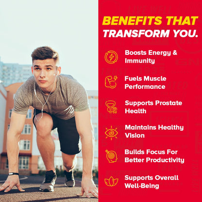 Zephivo GNC Mega Men One Daily Multivitamin | 60 Tablets | 32 Premium Ingredients | Promotes Men's Well-Being | Supports Muscle Function | Boosts Immunity | Improves Memory & Focus | Formulated In USA
