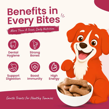 Nootie Calcium Bone Dog Treats 220g | Seaweed & Goat Milk | Dental Health, Clean Teeth & Strong Gums | Milk & Strawberry | All Breeds & Puppies Above 4 Months