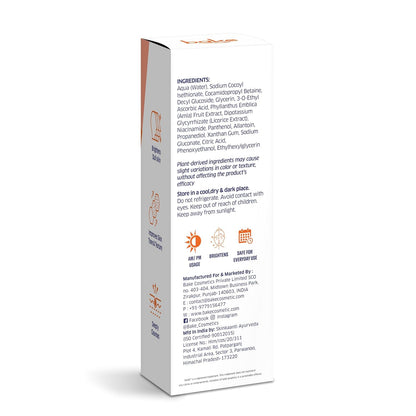 BAKE 5% Vitamin C Foaming Face Wash with Niacinamide | Brightening Face Wash for Pigmentation, Dark Spots & Uneven Skin Tone | Antioxidant Rich Cleanser for Dull, Normal to Oily Skin – 100ml