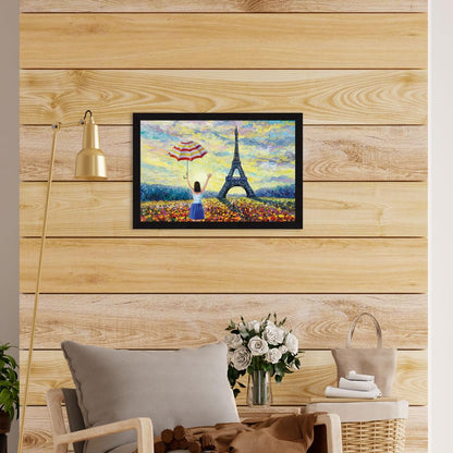 Wall Decor Paintings with Frame for Home Decoration Eiffel Tower, Painting for Living Room - Framed Painting for Wall Decoration, 12.0 X 18.0 inches, Set Of 1