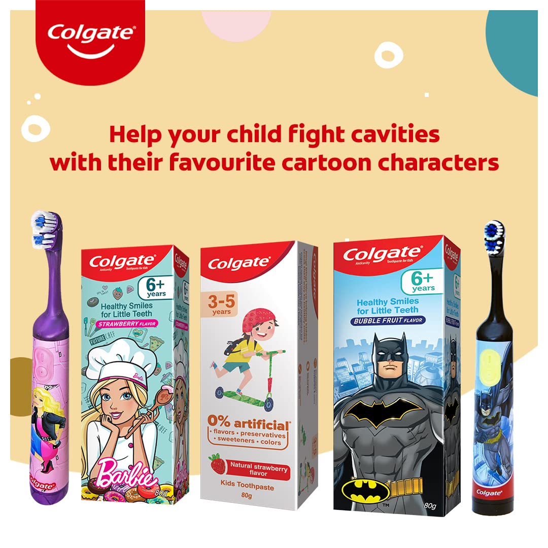 Colgate Kids Toothpaste For 6+ Years, Bubble Fruit Flavour, Gentle Protection, Enamel Protection Tooth Paste With 50% Lesser Abrasive Formula For Protecting Against Cavities, 80 Gram