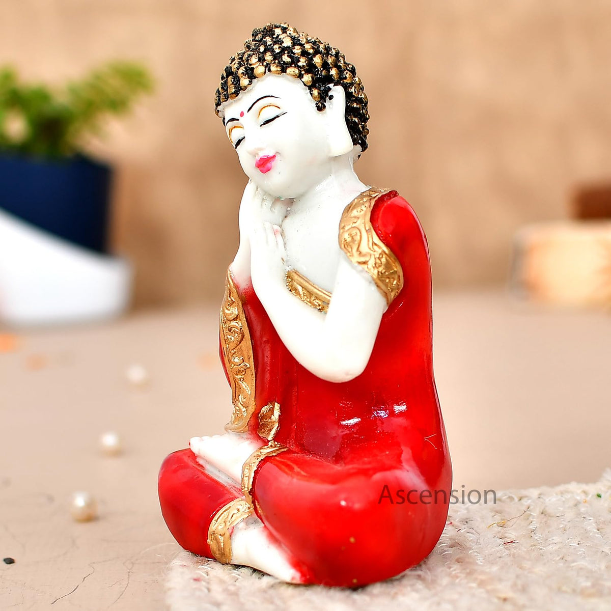 Sitting Buddha Idol Statue Showpiece for Home & Office Decor Car Dashboard Idol Figurine Showpiece Sculpture Hindu Gift Handcrafted Buddha for Home Decoration