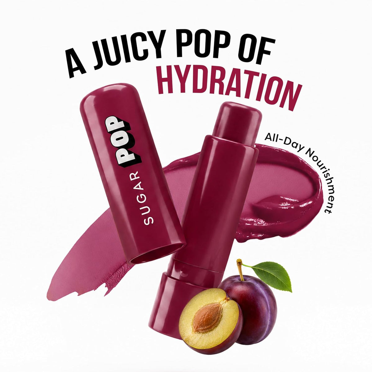 SUGAR POP Nourishing Lip Balm | Avocado Oil | SPF Protection | Hydrating Lip Balm For Dry Lips | 4.5 gm - 07 Plum