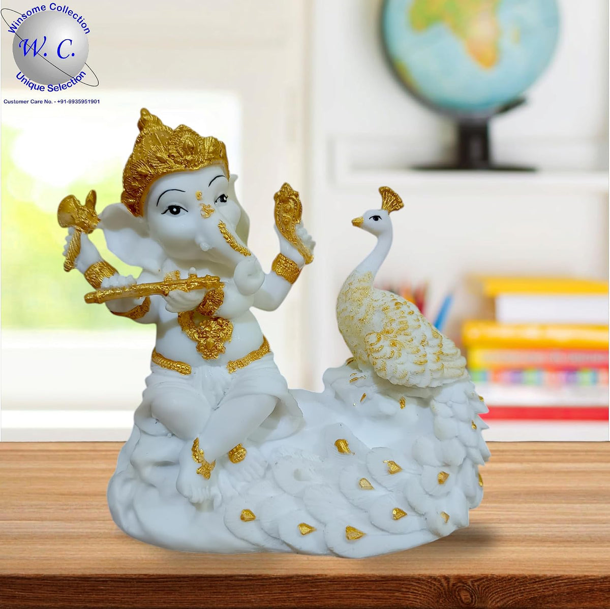 Ganesha Ganesh Ganpati Gajanan Statue Idol Murti Gift Item Decorative Showpiece Multicolor Polyresin Pack of 1 (B014)