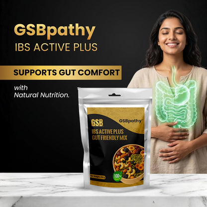 GSBPATHY IBS Active Plus Gut Friendly Mix 250g | Dry Fruits Nuts Seeds Blend with Blueberries, Cranberries, Dried Figs, Almonds, Cashews & Pumpkin Seeds | Fiber Rich Snack for Digestive Wellness