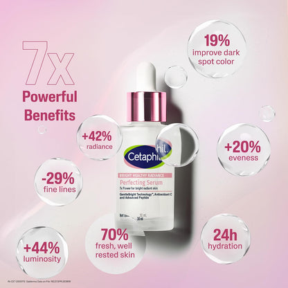 CETAPHIL Bright Healthy Radiance Brightening |Glow Serum | 30ml | GentleBright Technology™ with Antioxidant C and Advanced Peptide | Removes Dark Spots & Dullness