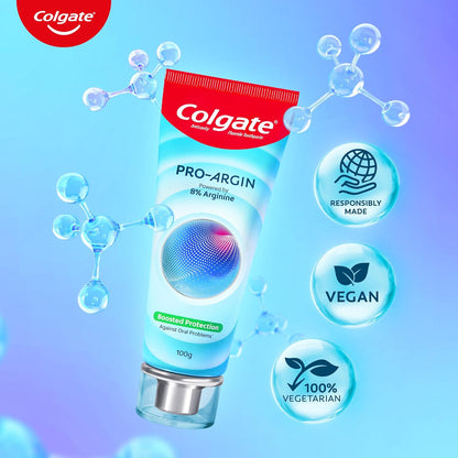 Colgate Pro Argin Toothpaste, Sensitivity Protection in 60 Seconds, 8% Arginine, Boosted Protection against Sensitivity, Enamel Damage, Oral pH, Cavities (100g)