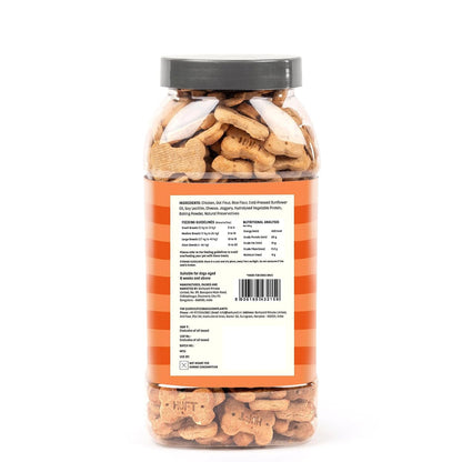 Yummy in My Tummy by HUFT Chicken & Cheese Dog Biscuits – 800 gm | Crunchy & Healthy Treats for Puppies & Adult Dogs | High-Protein Snack | Ideal Training Treat for All Life Stages Dogs
