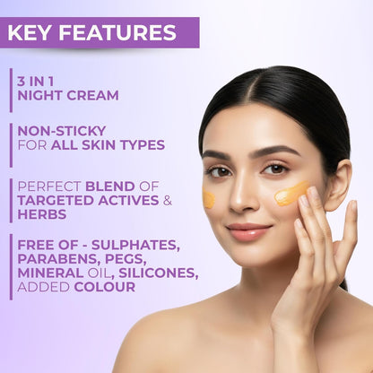 Ageless Glow Cream 3-in-1 Moisturizing, Brightening & Collagen Boosting Face Cream with Hyaluronic Acid, Kojic Acid, Vitamin C & E For All Skin Types 75g