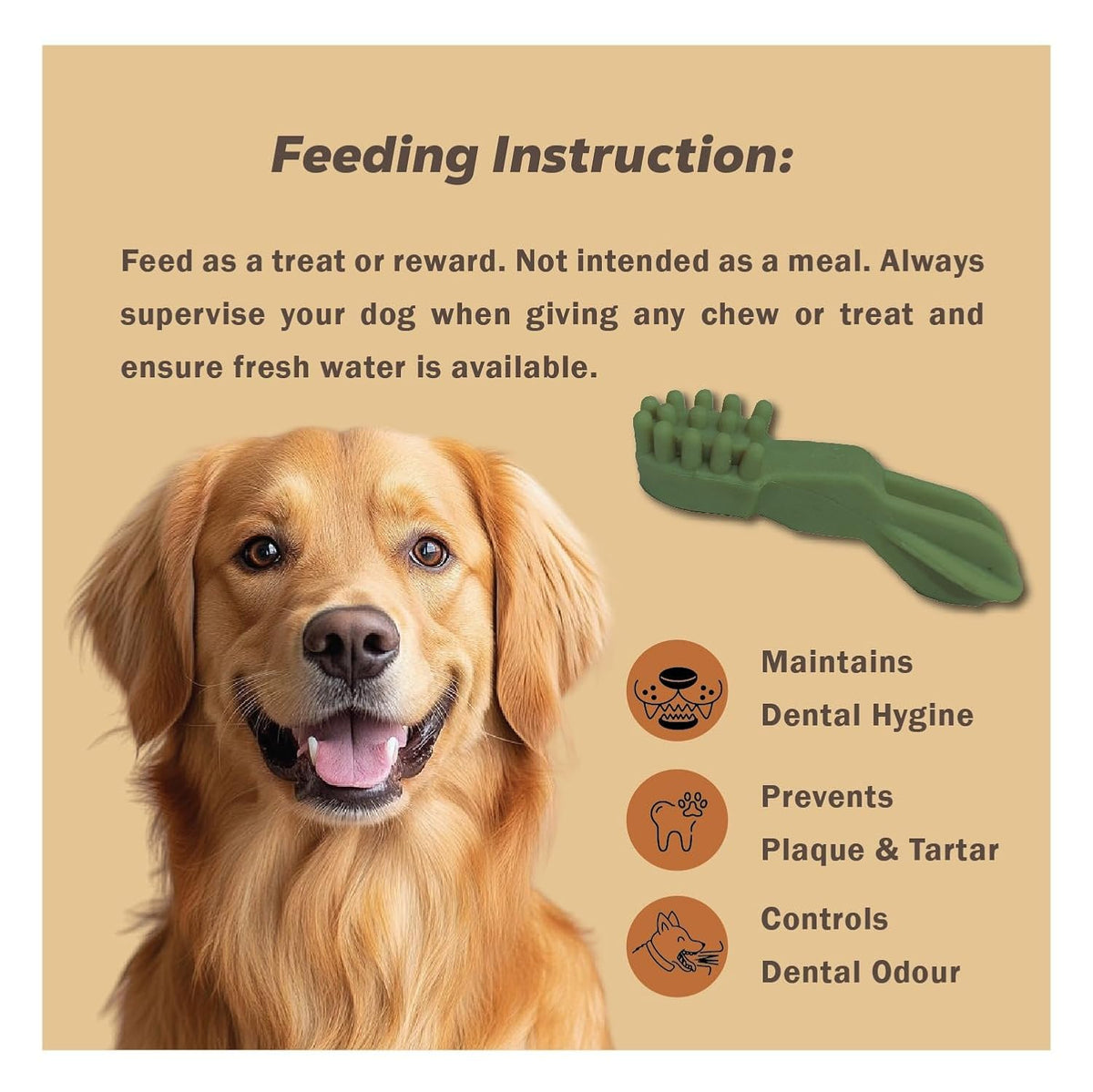 COUNTRYSIDE Dog Dental Chews Treats 250g – Mint Flavor | Brush-Shaped Chews for Dogs, Oral & Gum Care for Dogs | Fights Plaque & Tartar | Freshens Breath | Calcium Enriched & Gluten Free