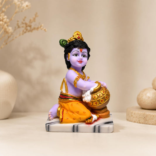 UNOVATE Krishna Makhan Chor Statue | Home Temple | Janmashtmi | Purple