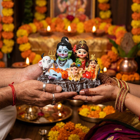 Shiv Parivar Idol for Home Decor | Shiva Family Murti for Puja Room, Temple Decoration, Spiritual Gift & Vastu Showpiece