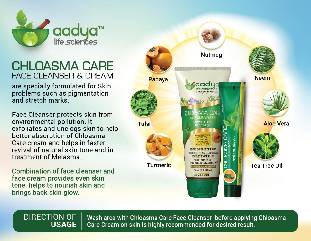 Chloasma Care Cream and Face Wash Combo Pack (120 gm + 3o gm)