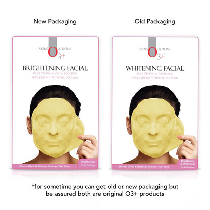 O3+ Brightening Facial Kit with Peel Off Power Mask 45gm | Boosts Glow and Reduces Uneven Skin Tone - For All Skin Types
