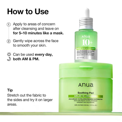 Anua Azelaic 10 + Hyaluron Redness Soothing Pad