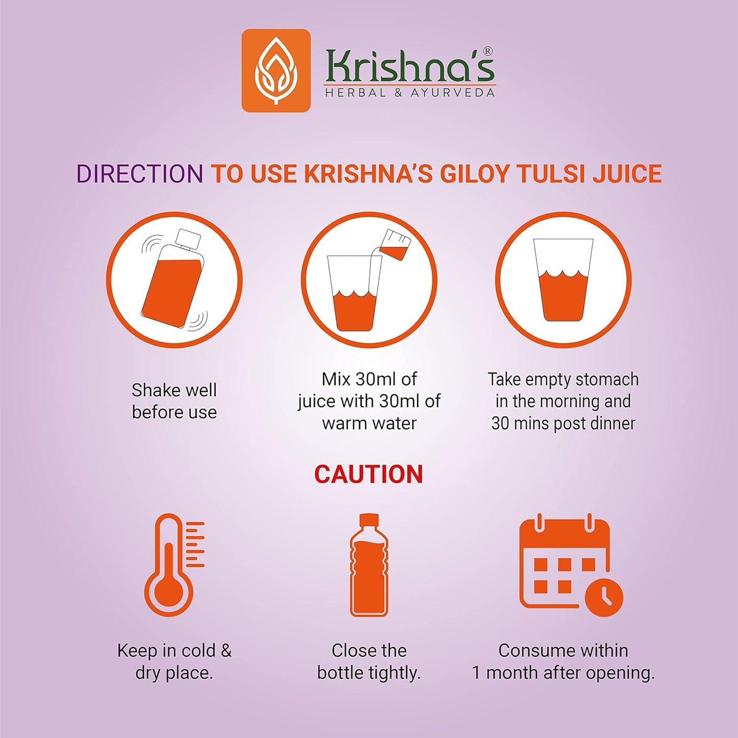 Krishna's Giloy Tulsi Juice, Enriched With Goodness of Giloy & Tulsi, No Artificial Colors or Flavours & Gluten Free - 1000 ml (Pack of 1)